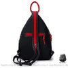 Sac À Dos Noir Et Rouge Rétro Nylon Femme