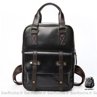 Sac à dos noir étudiant simili cuir - Sac Roche ™