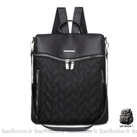 Sac à Dos Noir Femme Bi-matières - Sac Roche ™