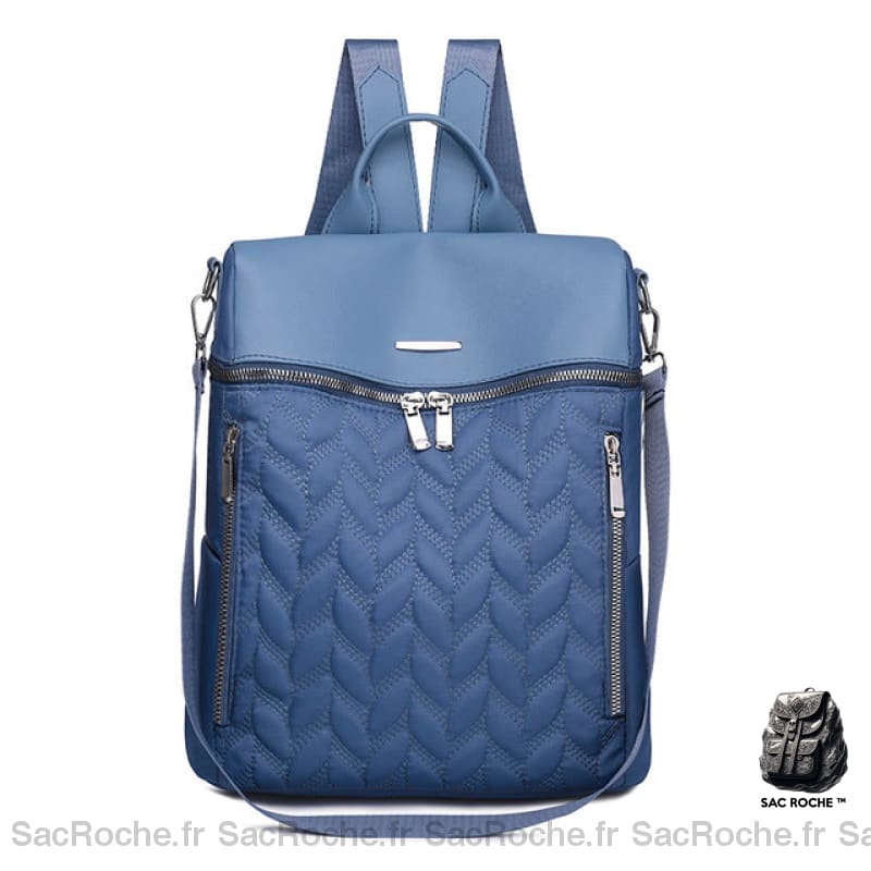 Sac À Dos Noir Femme Bi-Matières Bleu Sac A Dos Femme