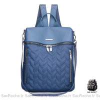 Sac à Dos Noir Femme Bi-matières - modèle Bleu - Sac Roche ™