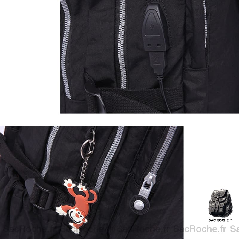 Sac À Dos Noir Femme Tfs - Pour Adolescente