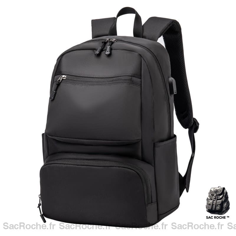 Sac À Dos Noir Homme Avec Port Usb - Élégant Et Pratique Dos Homme