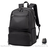 Sac à Dos Noir Homme avec Port USB - Élégant et Pratique - Sac Roche ™