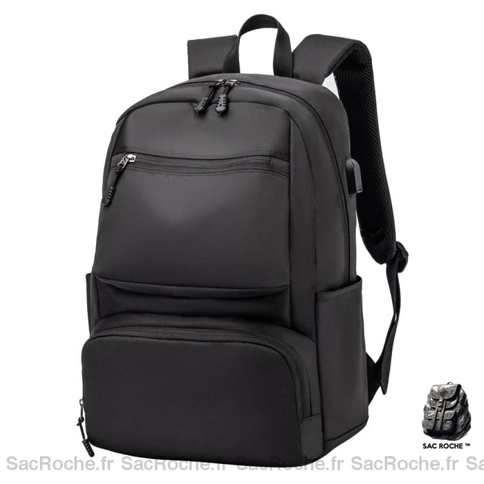 Sac À Dos Noir Homme Avec Port Usb - Élégant Et Pratique Dos Homme