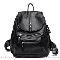 Sac à dos noir lycée avec poches - Sac Roche ™