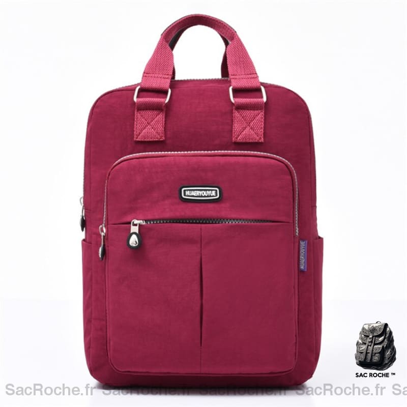 Sac À Dos Noir Tendance Ultra Léger Femme Rouge Dos Femme