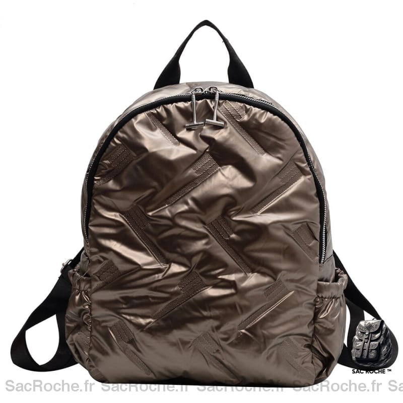 Sac À Dos Nylon Femme Compact Champagne Petit