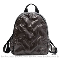 Sac à Dos Nylon Femme Compact - modèle Gris - Sac Roche ™