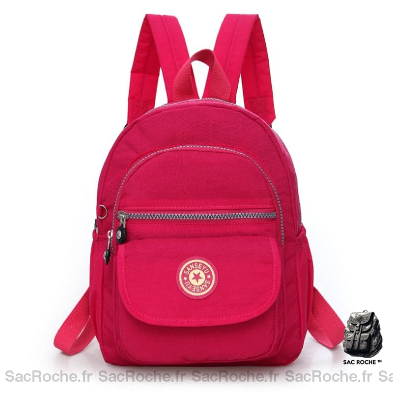 Sac à dos petit format en nylon - Rose - Sac à dos scolaire Sac à main