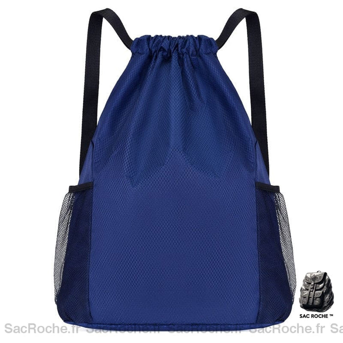 Sac à dos en nylon sport mixte bleu avec un fond blanc