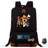 Sac à dos One Piece Luffy pour enfants noir et marron avec motifs