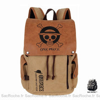 Sac à dos en toile One Piece marron vintage