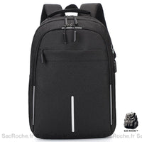 Sac à Dos Ordinateur 15 - Design Moderne et Rembourré - modèle Noir - Sac Roche ™