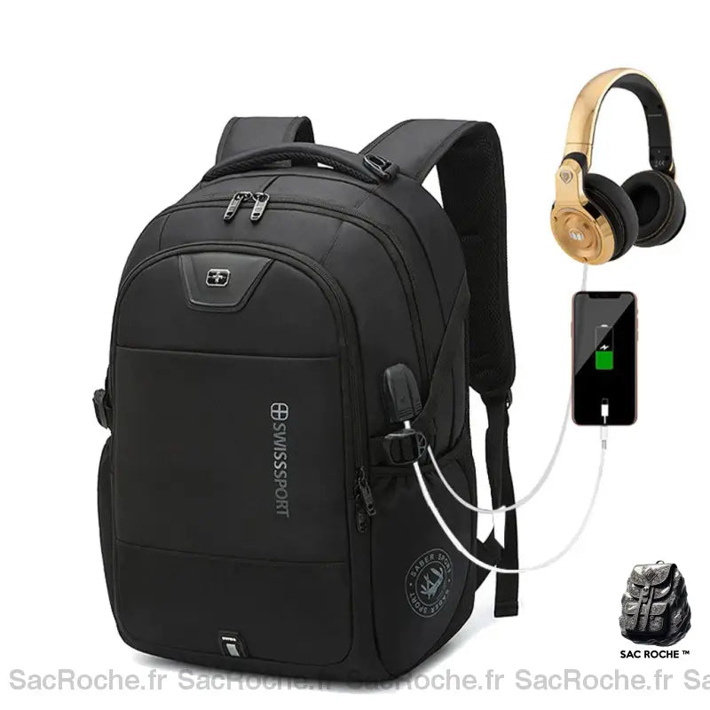 Sac À Dos Ordinateur Homme Noir / 15 Pouces Sac