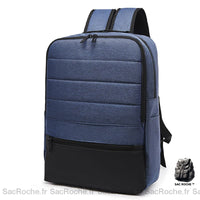 Sac à dos ordinateur matelassé, 2 compartiments. - modèle Bleu - Sac Roche ™
