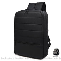 Sac à dos ordinateur matelassé, 2 compartiments. - modèle Noir - Sac Roche ™