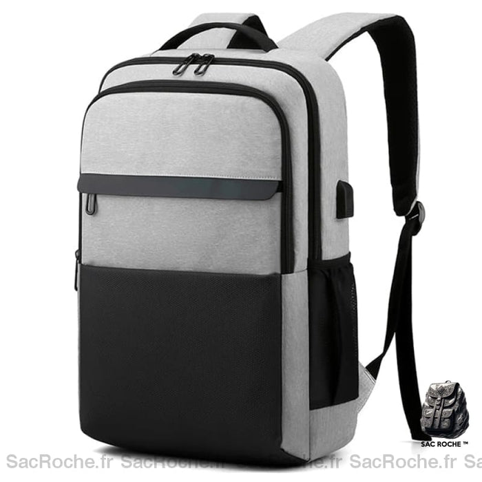 Sac À Dos Ordinateur Multifonction Gris Clair Sac A