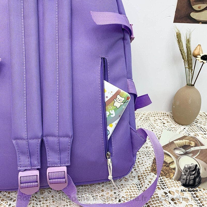 Sac À Dos Oxford 4 Pièces Avec Porte-Clés Peluche Enfant