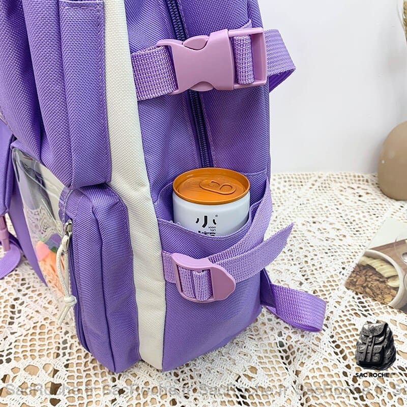 Sac À Dos Oxford 4 Pièces Avec Porte-Clés Peluche Enfant