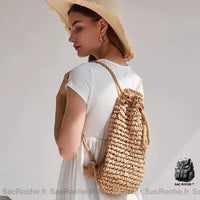 Sac À Dos Paille Chic Été Paille Sac Femme