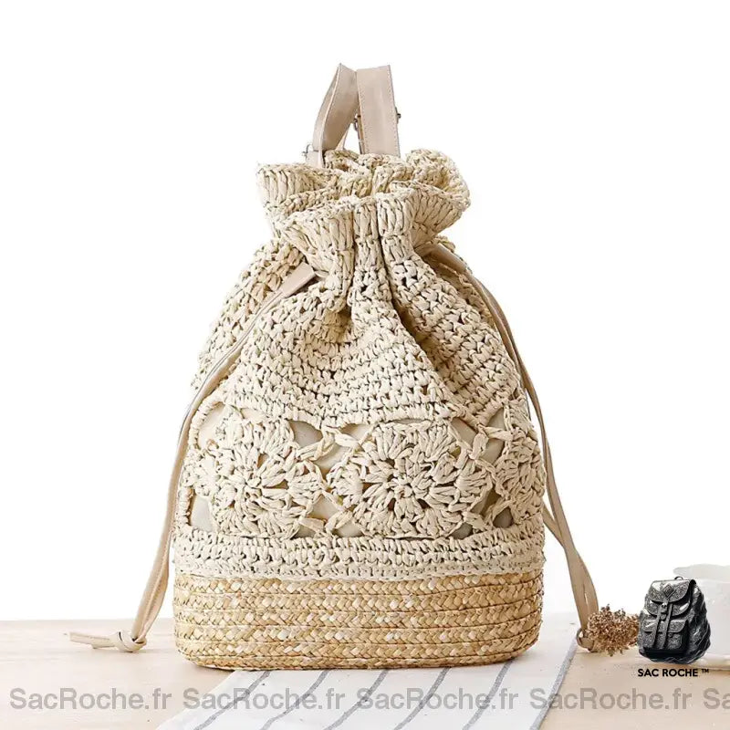 Sac À Dos Paille Femme Beige Sac