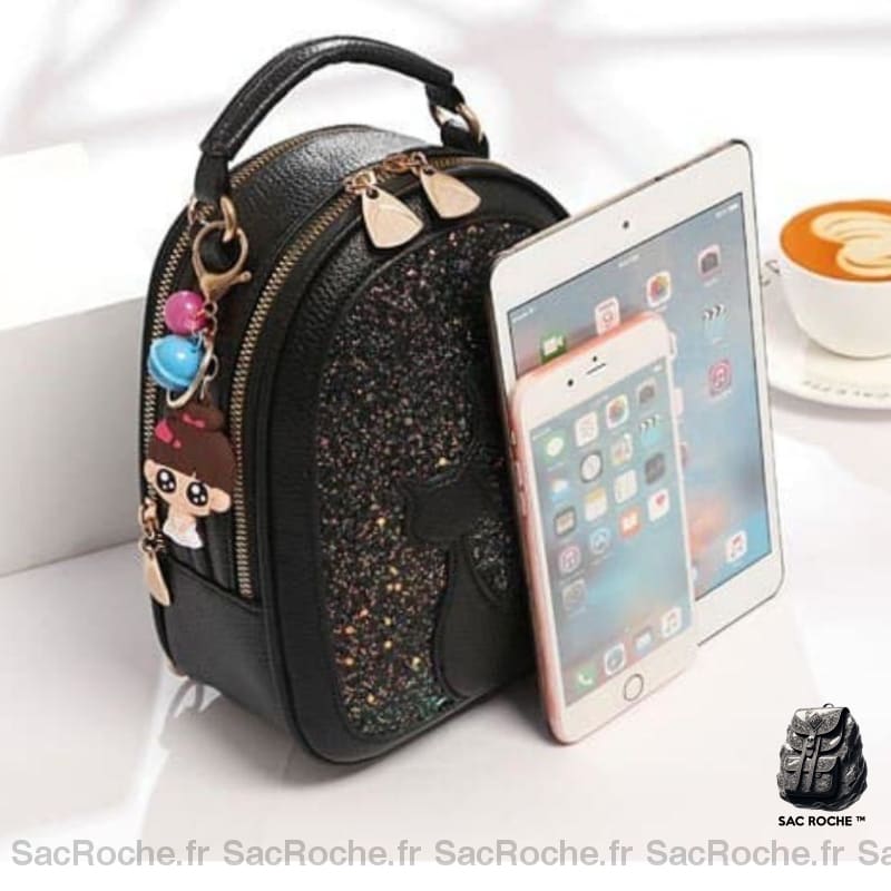 Sac À Dos Paillettes Chat Simili Cuir Enfant