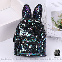 Sac à dos paillettes oreilles lapin - modèle Noir - Sac Roche ™