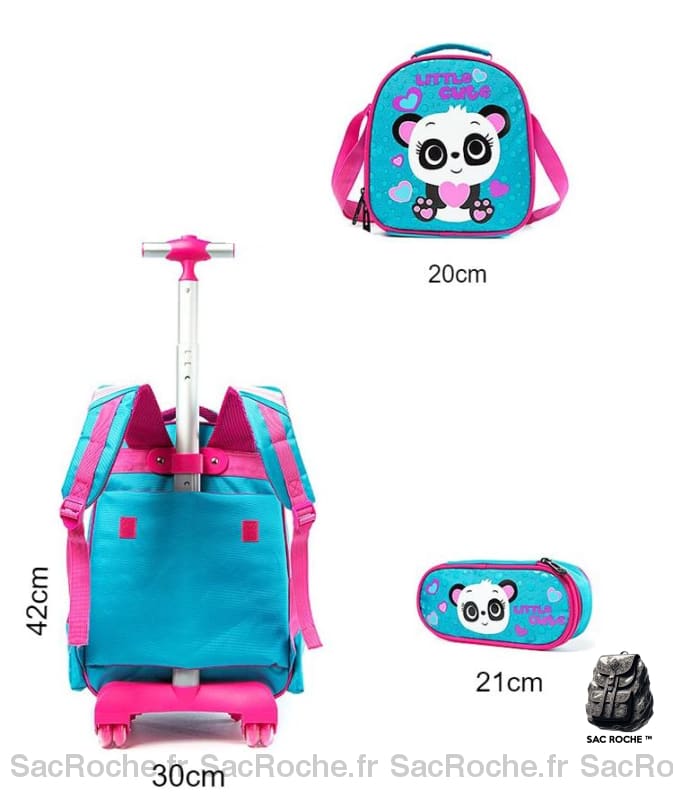 Sac À Dos Panda Roulettes Pour Filles Enfant