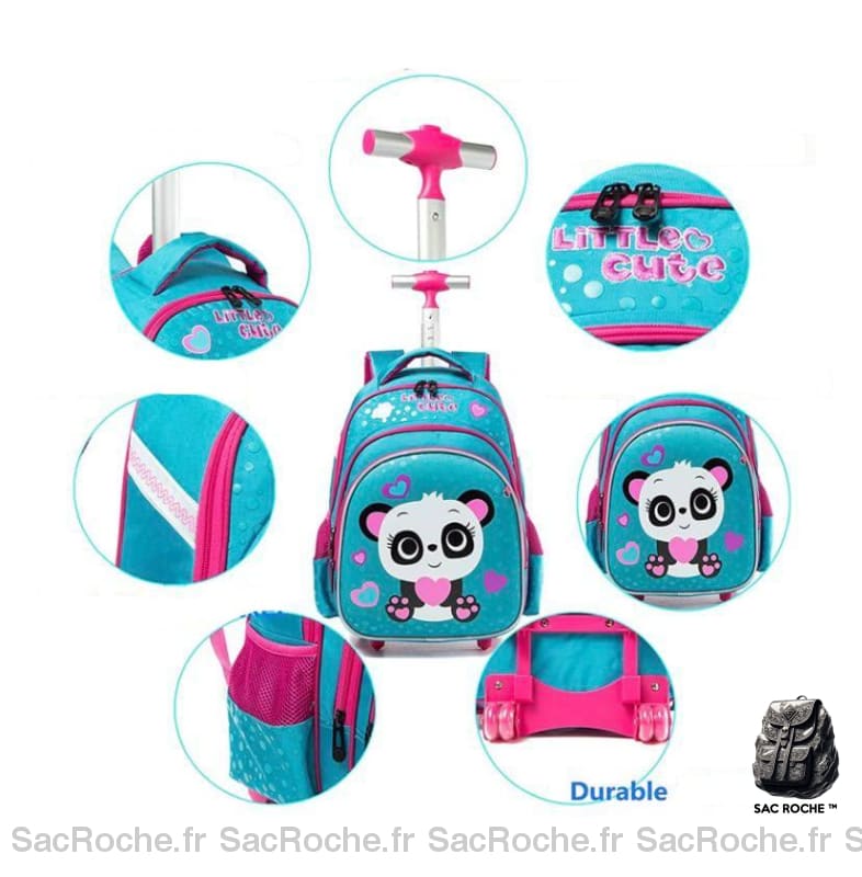 Sac À Dos Panda Roulettes Pour Filles Enfant
