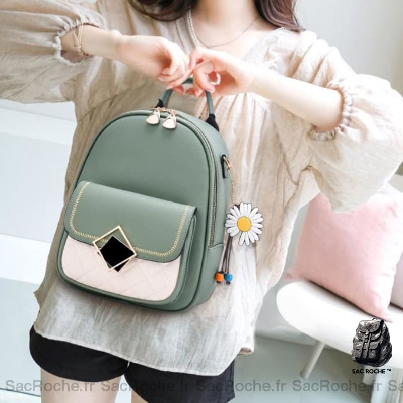 Sac À Dos Pâquerette En Simili Cuir Femme