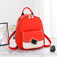 Sac à dos pâquerette en simili cuir - modèle Rouge - Sac Roche ™