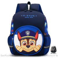 Sac à dos Pat Patrouille flanelle - modèle Bleu - Sac Roche ™