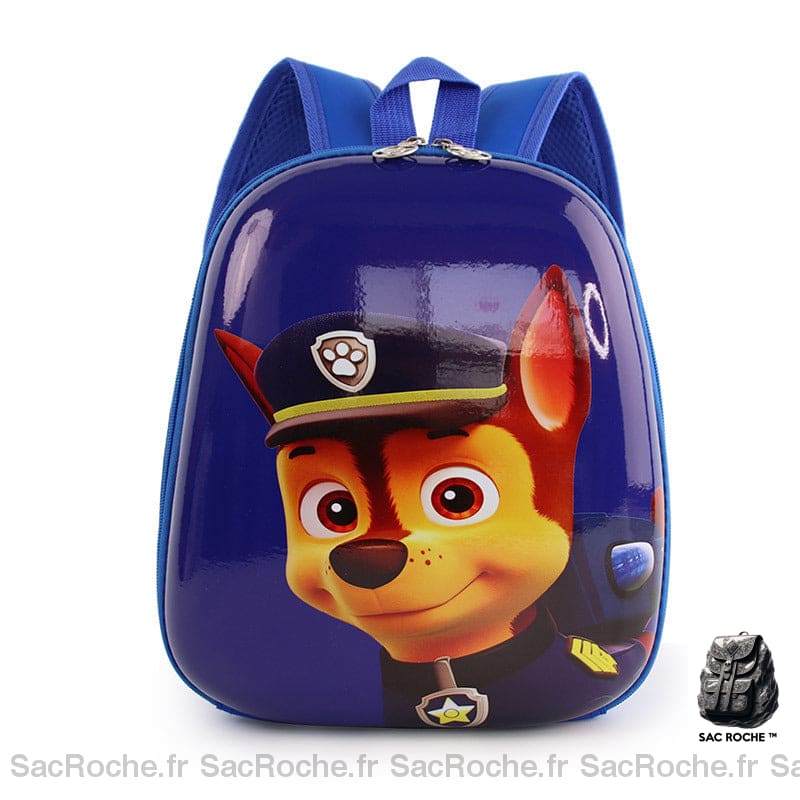 Sac à dos Pat Patrouille pour filles et garçons bleu avec un fond blanc