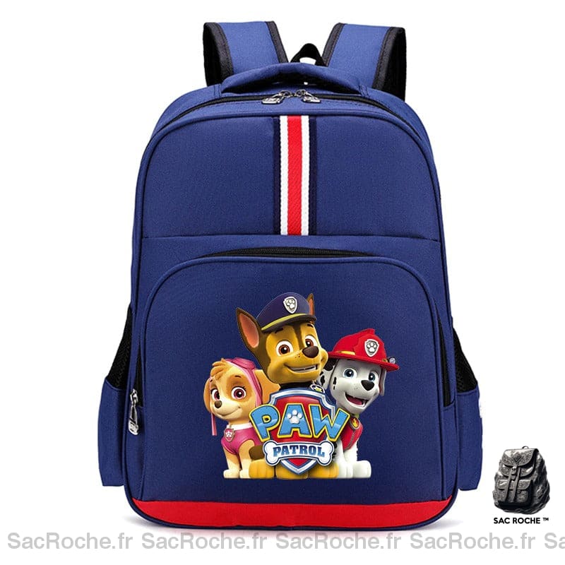 Sac à dos Pat Patrouille en plastique de qualité bleu avec un fond blanc
