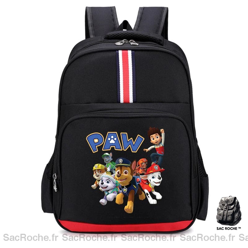 Sac à dos Ryder et son équipe Pat Patrouille noir avec bande rouge et blanc