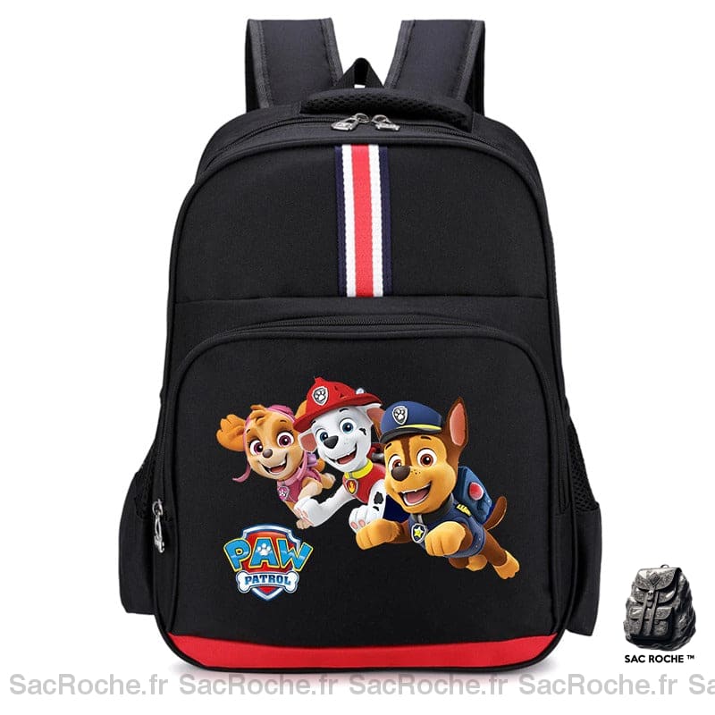 Sac à dos Stella, Marcus et Chase Pat Patrouille noir et rouge