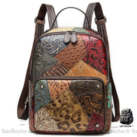 Sac à Dos Patchwork Cuir Femme Original - Sac Roche ™