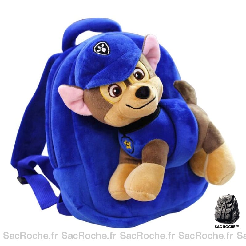 Sac à dos Pat'patrouille à peluche détachable - Bleu - Animal en peluche Sac à dos scolaire