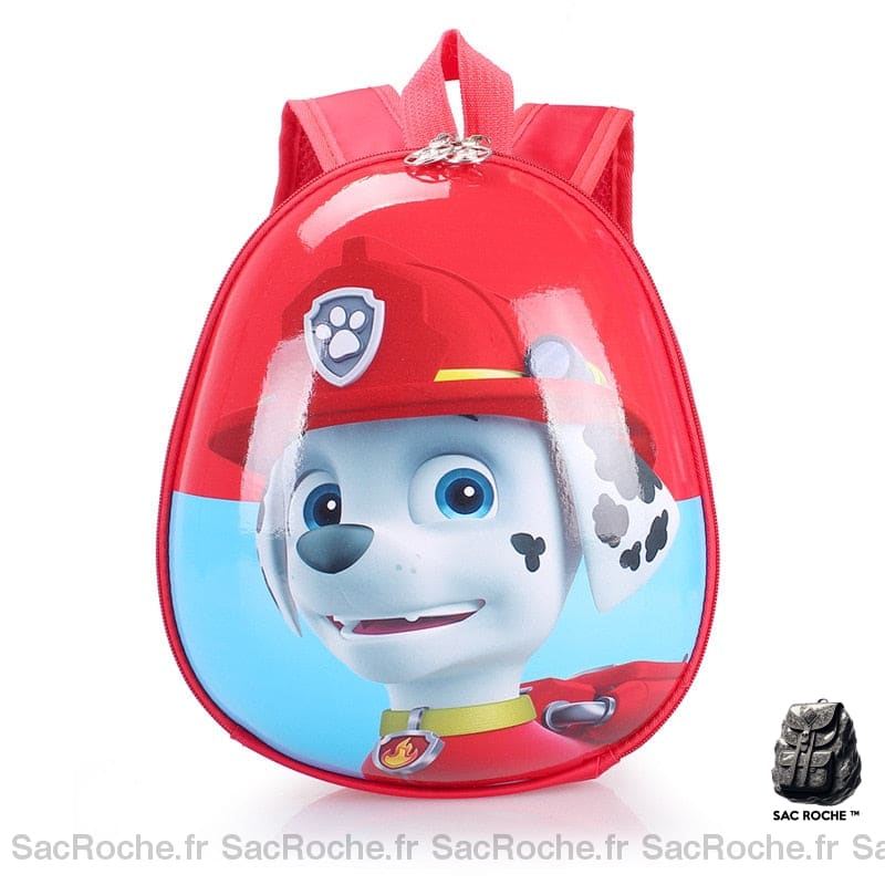Sac à dos Pat'patrouille à coque rigide et ovale - Rouge - Sac à dos Sac