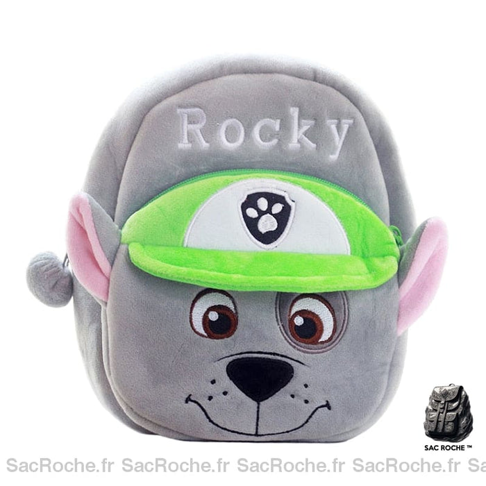 Sac à dos enfant tout doux Patpatrouille - Gris - Animal en peluche Sac à dos