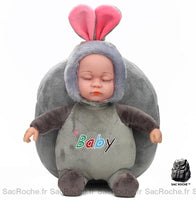 Sac à dos peluche 3D bébé - modèle Gris - Sac Roche ™