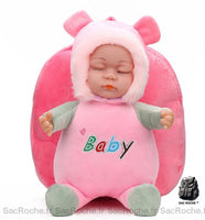 Sac à dos peluche 3D bébé - modèle Rose Foncé - Sac Roche ™
