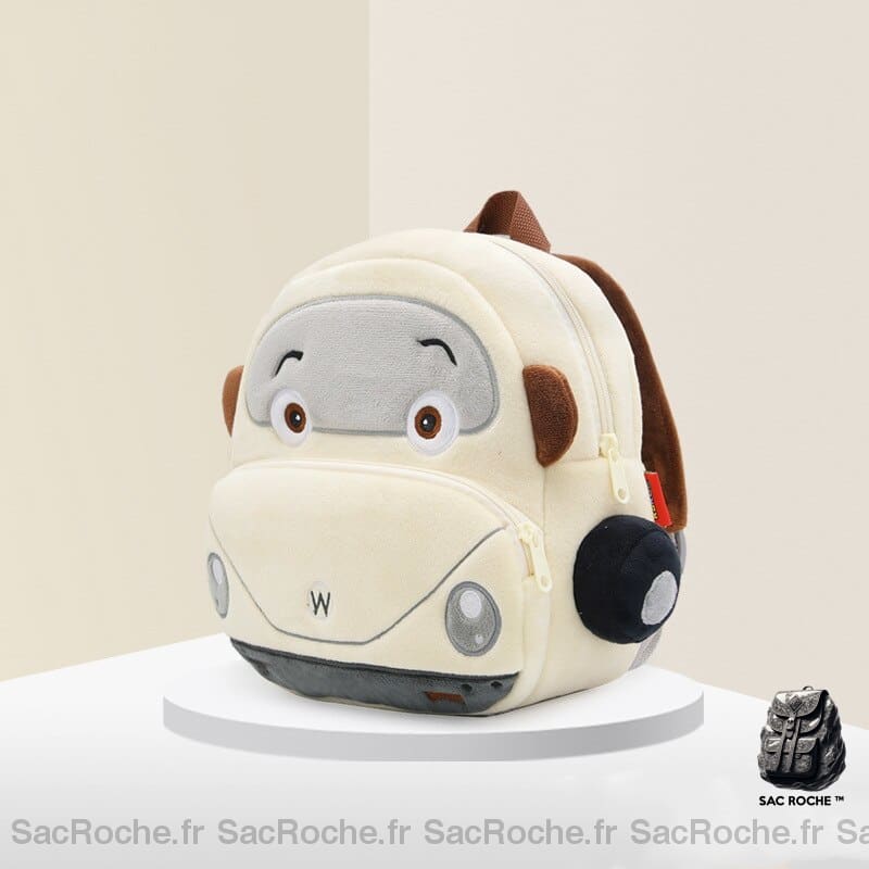 Sac à dos peluche camion pompier - Blanc - Sac à dos T-shirt