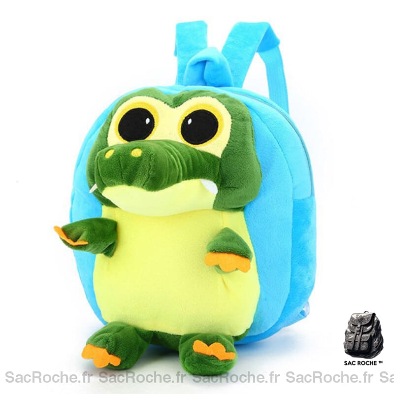 Sac À Dos Peluche Croco Maternelle Bleu Sacs Dos Scolaire