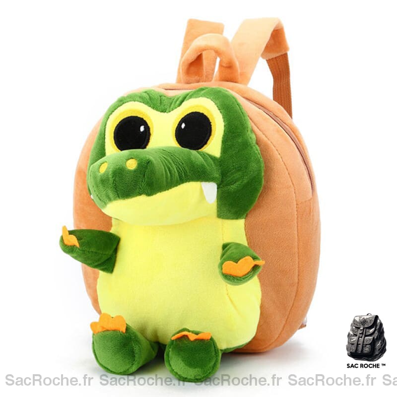 Sac À Dos Peluche Croco Maternelle Marron Sacs Dos Scolaire