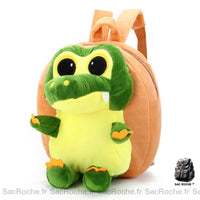 Sac à Dos Peluche Croco Maternelle - modèle Marron - Sac Roche ™