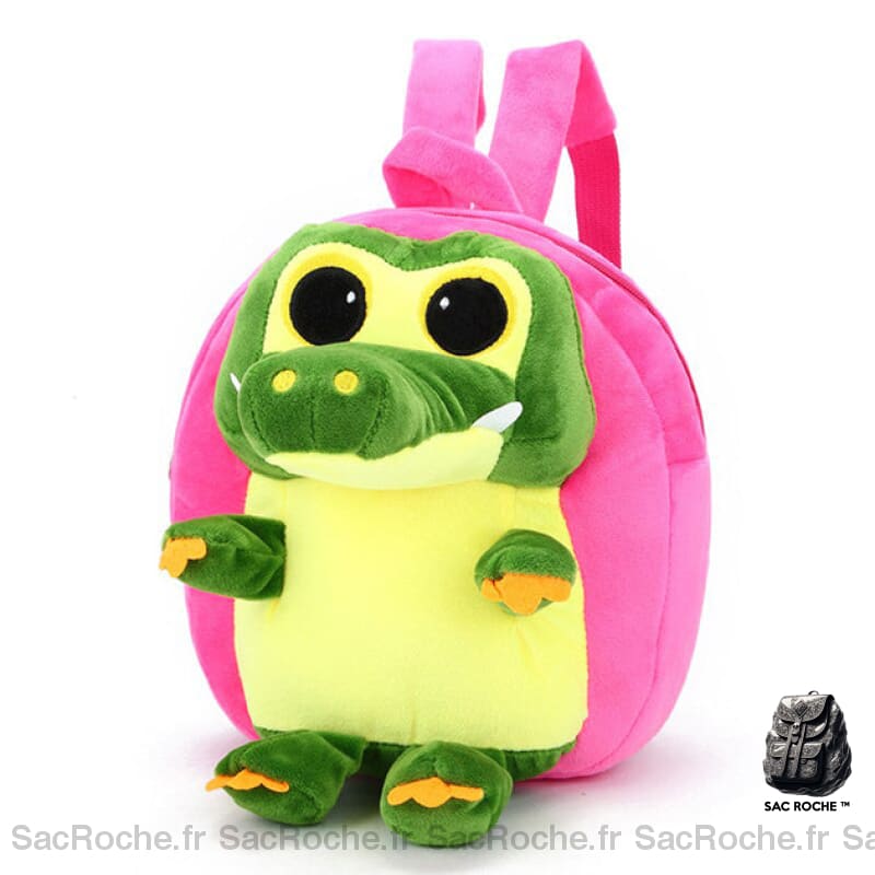 Sac À Dos Peluche Croco Maternelle Rose Sacs Dos Scolaire