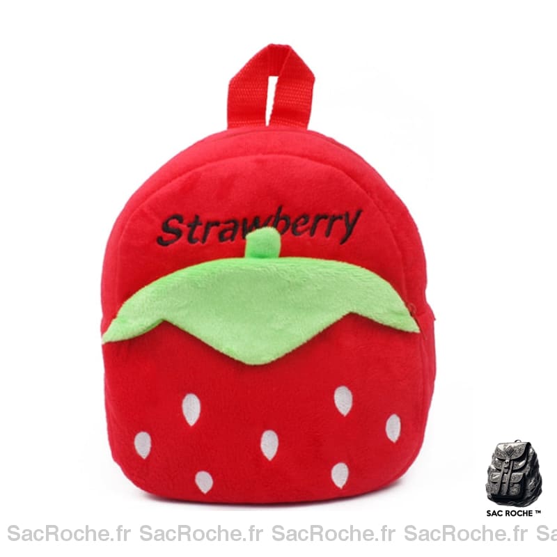 Sac À Dos Peluche Fraise Rose/Rouge Enfant