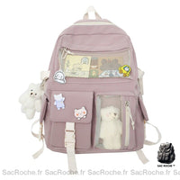 Sac à dos peluche ours filles - modèle Rose - Sac Roche ™